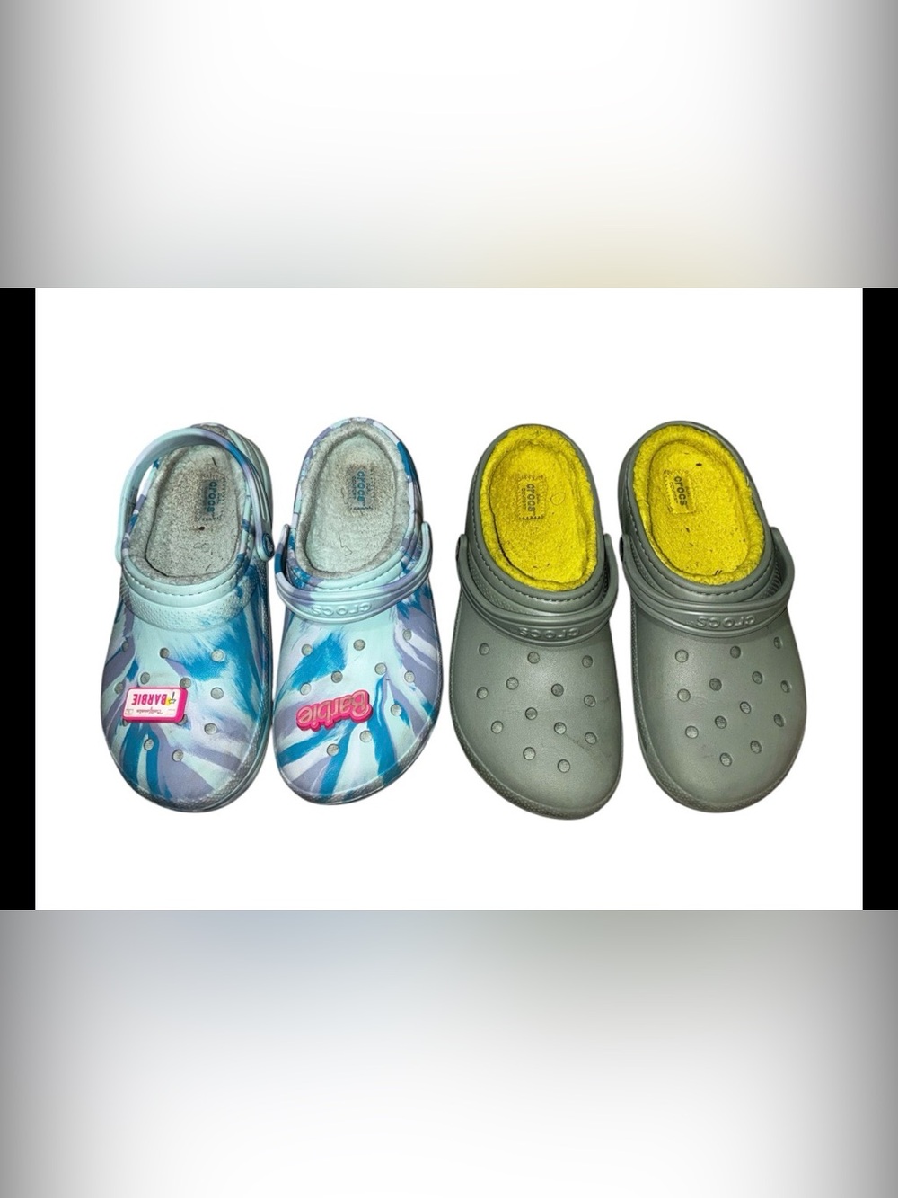 Crocs Kids Classic Lined Clog - Bundle SZ 5 Multi Blue & Green